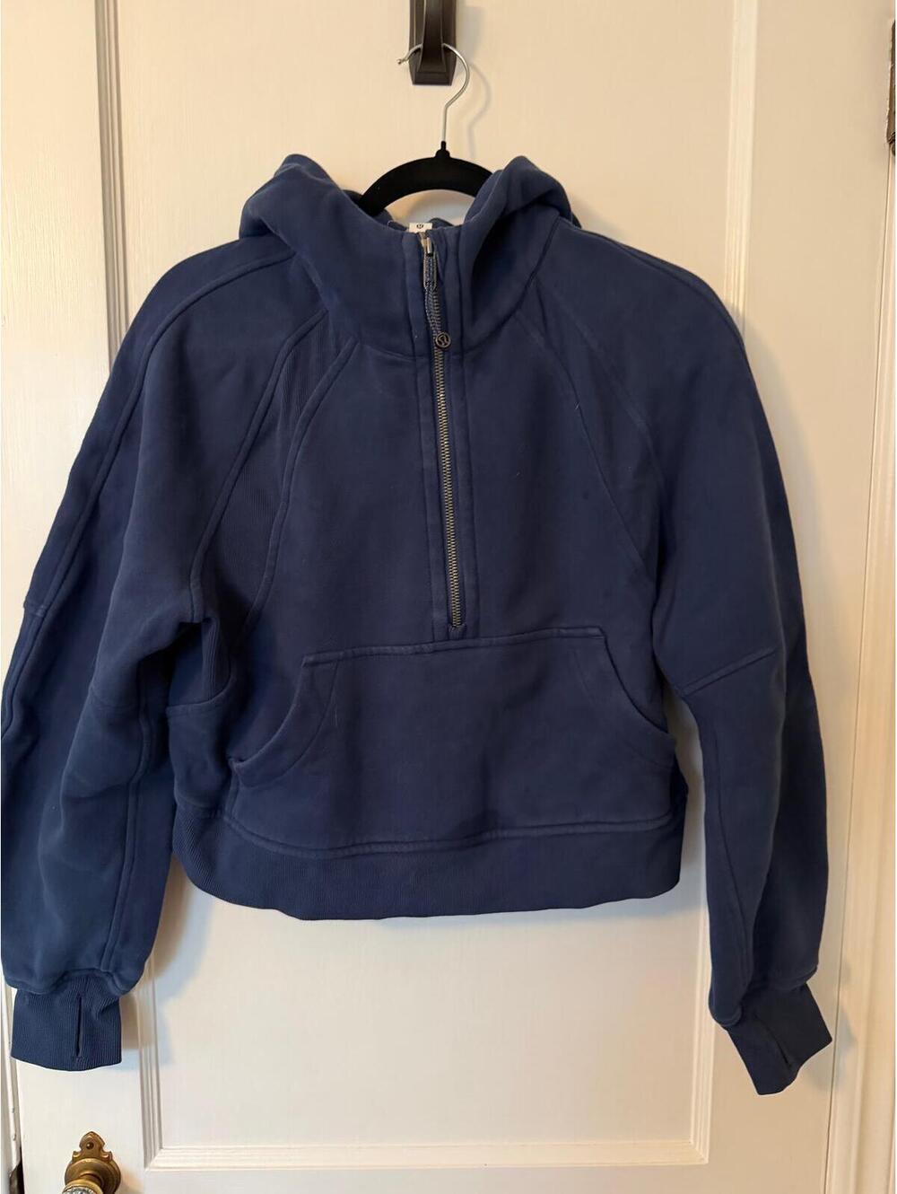Lululemon Scuba Cropped Half Zip Hoodie Blue XS/S Excellent